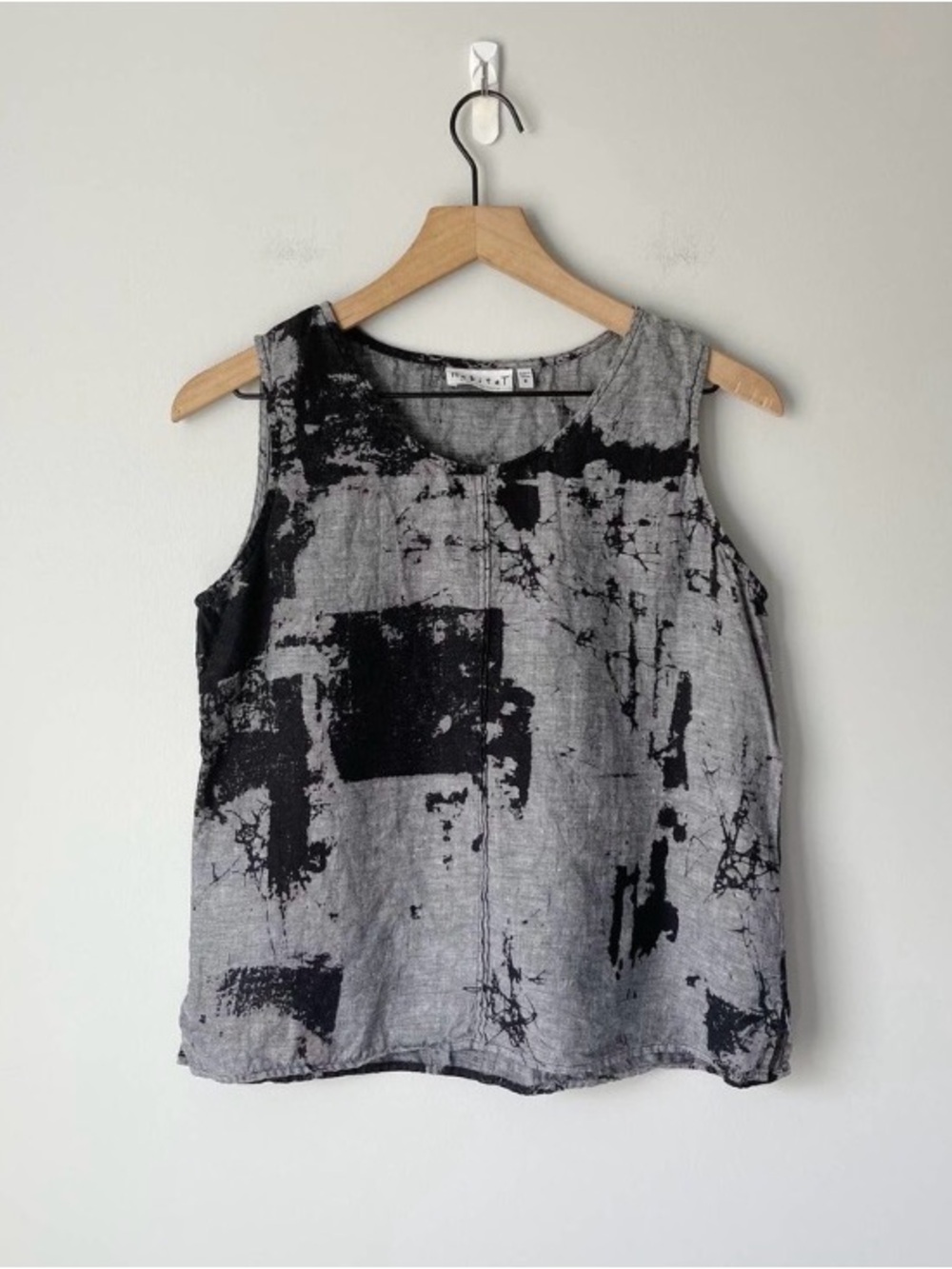 Habitat Clothing Women's Black Gray 100% Linen Tank Size ExtraSmall xs